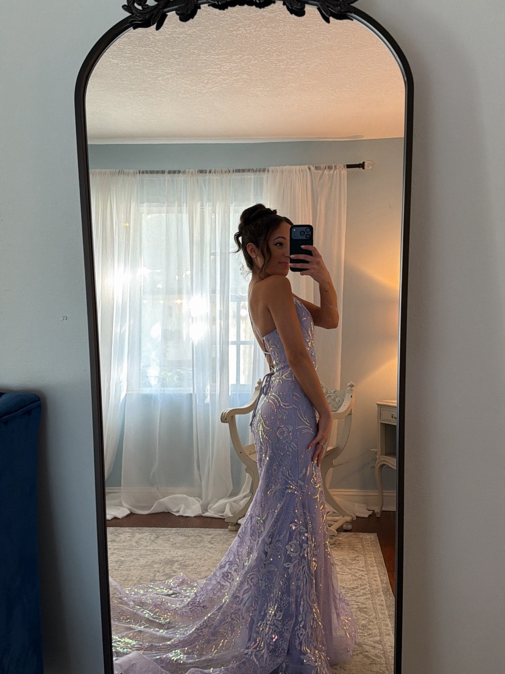 Lilac Sequin Mermaid Evening Dress